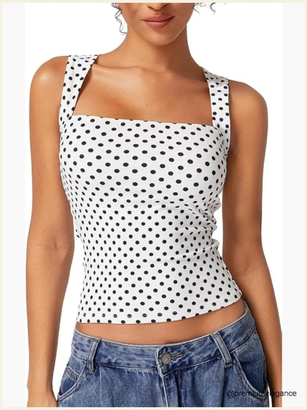 Double Layer Square Neck Tank Top Sleeveless Basic Tight T Shirt
